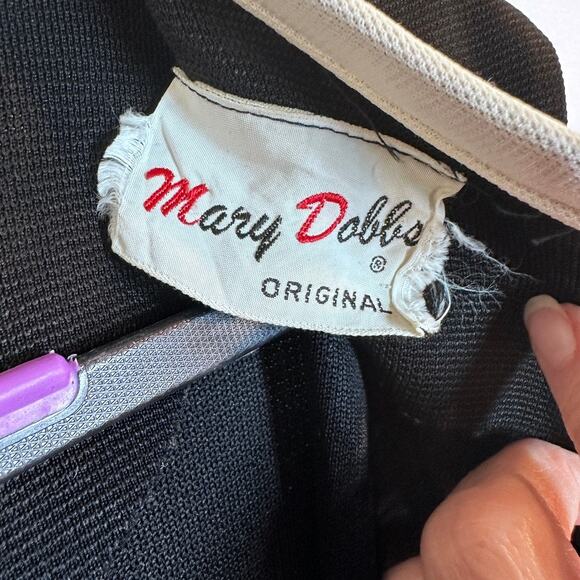 VINTAGE Mary Dobbs Sz 11 Sweater dress black white mod midi dress usa - Picture 7 of 9